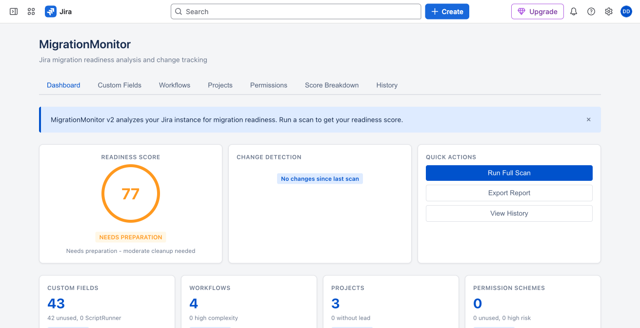 MigrationMonitor dashboard screenshot